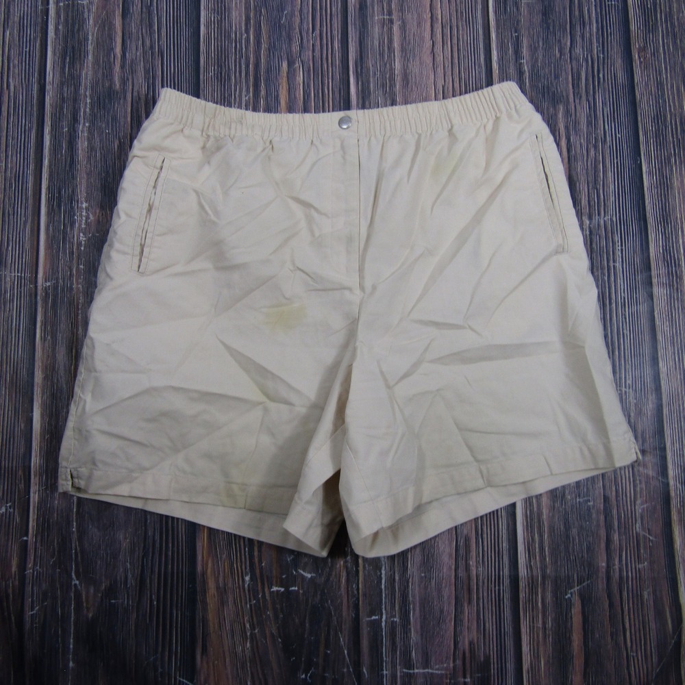 Karen Scott Sport Shorts Women 12P Beige Elastic Waist Cotton Blend CL62-4